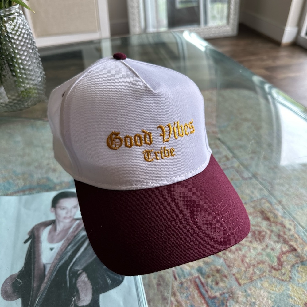 OTTO Burgundy and White Cap with Gold Text